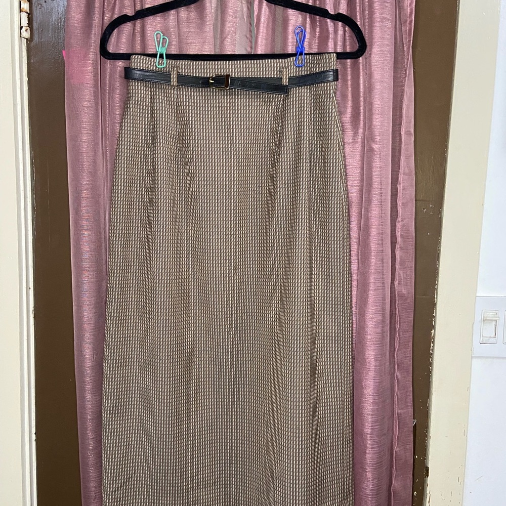 Classic Pendleton Brown Wool Knee-Length Skirt - image 1